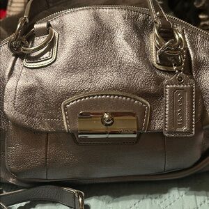 Coach Shimmering Silver Satchel